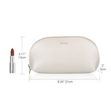 MAEXUS Travel Makeup Bag, Elegant Cosmetic Bag, Waterproof Cosmetic Bag, Noble Zipper Pouch, Toiletry Bag (White)