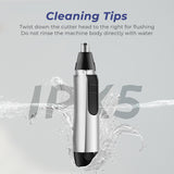 MAEXUS Nose Hair Trimmer, 2022 Painless Ear and Nose Hair Trimmer Clipper IPX7 Waterproof Battery Operated Stainless Steel Blades Safe Fit Nasal Cavity Suitable for Men and Women - Silver