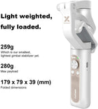 MAEXUS 3-Axis 0.5 lbs Foldable Handheld Smartphone Gimbal  - White