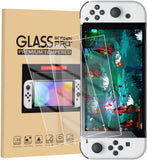 MAEXUS Switch OLED Screen Protector, Tempered Glass Screen Protector, Transparent HD Screen Protector for Nintendo Switch OLED, Anti-Fingerprint Bubble-Free (2 Pcs)