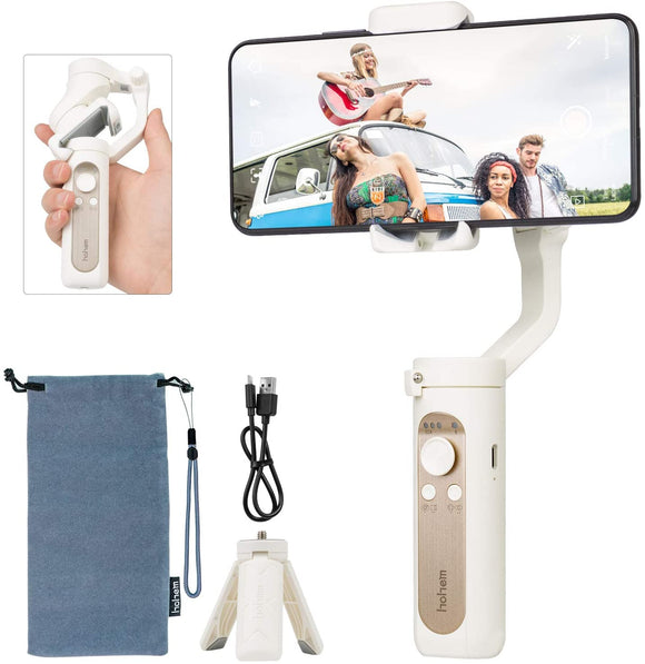 MAEXUS 3-Axis 0.5 lbs Foldable Handheld Smartphone Gimbal  - White