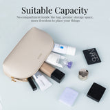 MAEXUS Travel Makeup Bag, Elegant Cosmetic Bag, Waterproof Cosmetic Bag, Noble Zipper Pouch, Toiletry Bag (White)