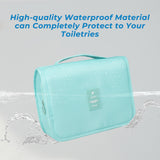 MAEXUS Toiletry Bag Waterproof Bag Travel Toiletry Bag, Fine Workmanship Large Capacity Storage with Thickened Hooks can be Hung, Korean Comfortable Simple Waterproof Sky Blue